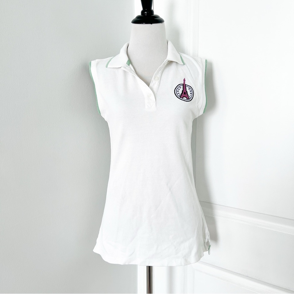 Kenzo White Sleeveless Polo Tank Top - Small
